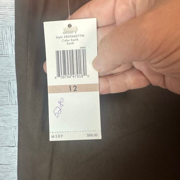 Calvin Klein women’s capris wide leg butterfly brown patch pockets fall - Picture 4 of 10